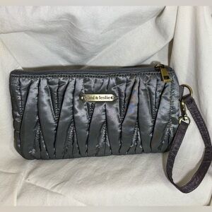 Timi & Leslie Quilted Taffeta Wristlet Purse Gray